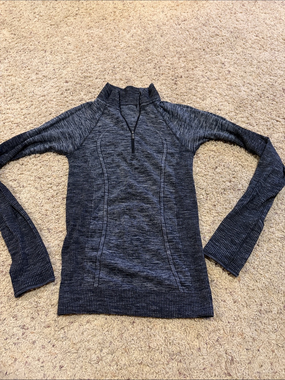 Women’s Lululemon Quarter-Zip Marled Athletic quarter zip Charcoal